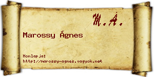 Marossy Ágnes névjegykártya