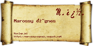 Marossy Ágnes névjegykártya