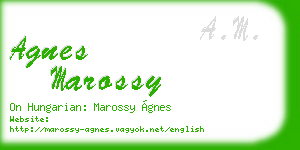 agnes marossy business card